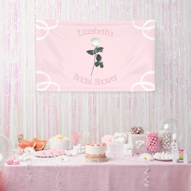 Lona Ducha de Novia Pétalo de Rosa Blanca (Fiesta)