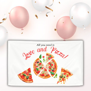 Lona Ducha de novias de Fiesta Slice con amor y pizza i
