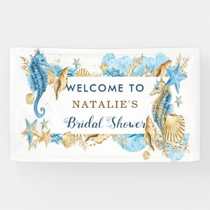 Lona Ducha de novias Sea and Beach Blue Gold