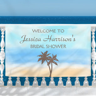 Lona Ducha de novias Tropical Beach Palm Tree