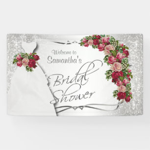Lona Ducha nupcial en Purpurina blanco 2