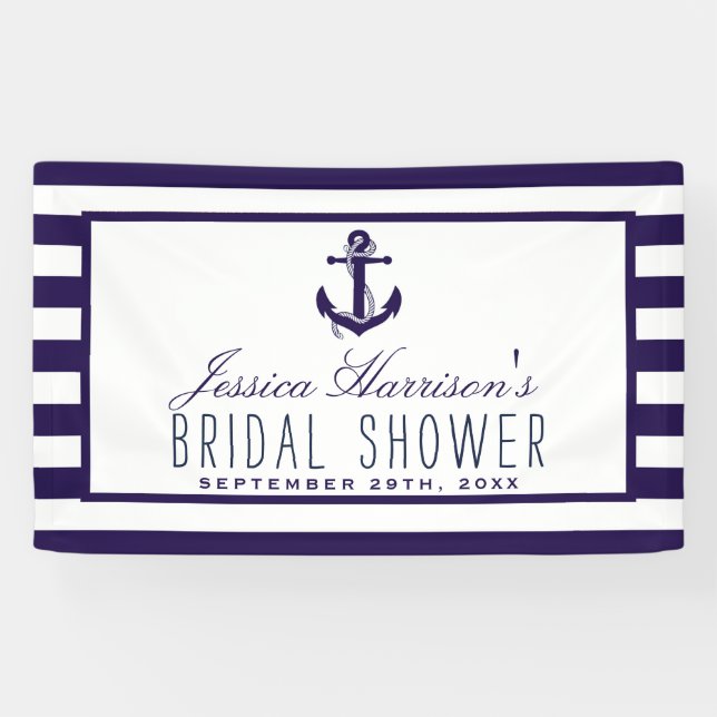 Lona Ducha nupcial nautical Anchor Bridal Shower (Horizontal)