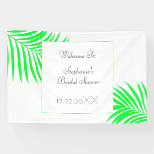 Lona Ducha nupcial verde palmera deja Boda de arte