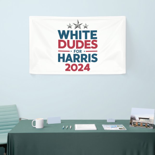 Lona Dudes Blancas Para Las Elecciones Harris-2024 (Feria)