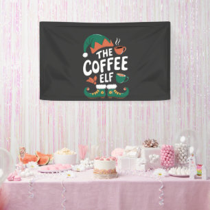 Lona Duende del café Navidad Divertido Cafeína Amantes 
