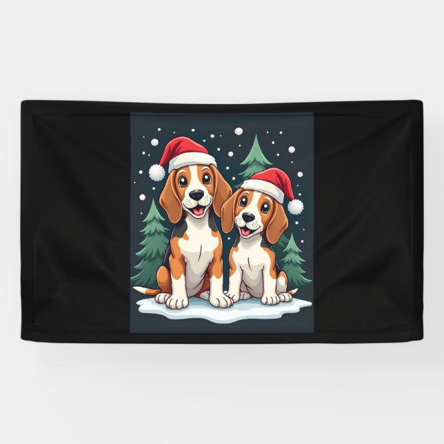 Lona Dueño de perro de Beagle Navidades Navidad Navidad (Horizontal)