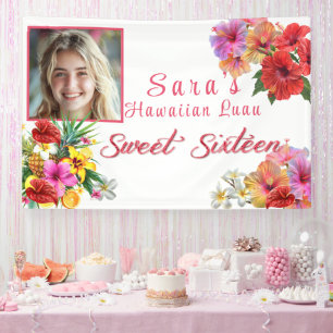 Lona Dulce 16 Luau Hibiscus Plumeria de Hawái