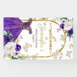 Lona Dulce 16 Signo de bienvenida Vestido floral maripo