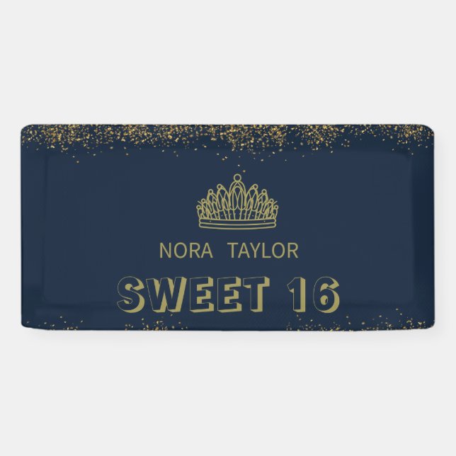Lona "Dulce 16 Soirée: Glam, Glitz y Good Times! (Horizontal)