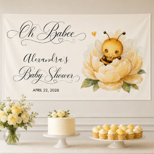 Lona Dulce abeja bebé amarilla Aquarela Baby Shower
