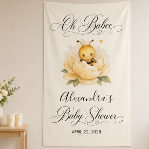 Lona Dulce Abeja Bebé Amarillo Aquarela Baby Shower