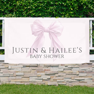 Lona Dulce Baby Shower Personalizada de Niña con Lazo R