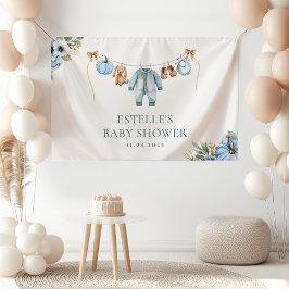 Lona Dulce Calabacita Otoño Azul Floral Niño Shower de