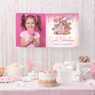 Lona Dulce Celebración Candyland Foto Niños Cumpleaños