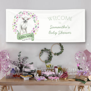 Lona Dulce Corderito y Lindas Flores Fiesta de Baby Sho