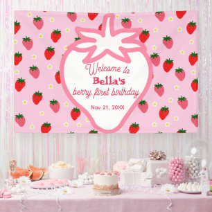 Lona Dulce Cumpleaños de Fresa y Bayas 