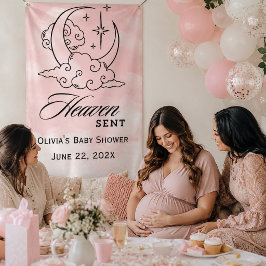 Lona Dulce de Cielo para Baby Shower Luna y Estrellas R