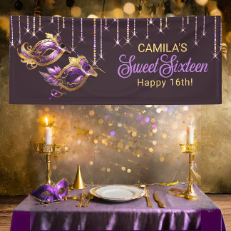 Lona Dulce de máscara de mascarada 16 Purple Gold ID103