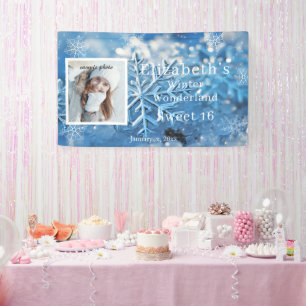 Lona Dulce Dieciséis Invierno Wonderland Snowflake