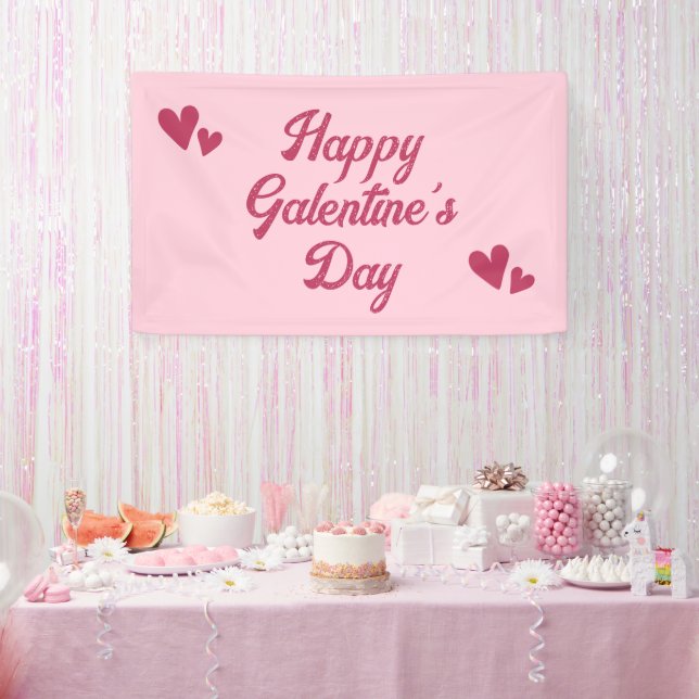 Lona Dulce Fiesta de Galentines Day Rosa Feliz (Fiesta)