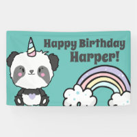 Dulce Kawaii Panda Unicornio Cumpleaños del Arcoir