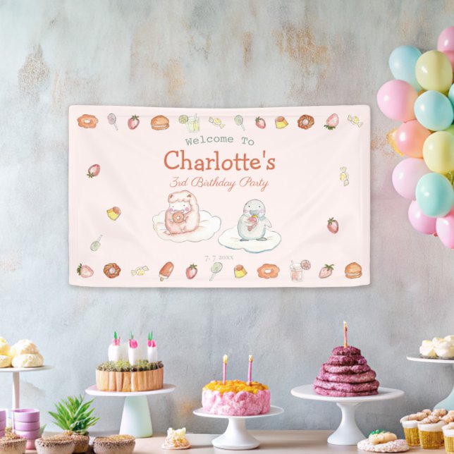 Lona Dulce postres rosas niños fiesta de cumpleaños (Subido por el creador)