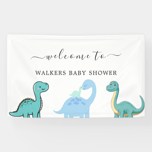 Lona Dulce Shower de Bebé Dinosaurio Pequeño (Horizontal)