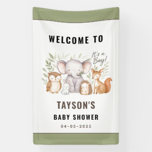 Lona Dulces Animales del Bosque Moderno para Baby Showe