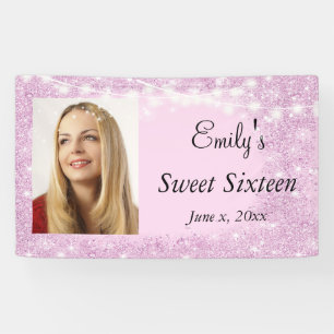 Lona Dulces Dieciséis, Bat Mitzvah, Brillo Rosa, Person