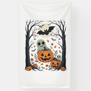 Lona Dulces fantasmas de Halloween y bosque de Jack O L
