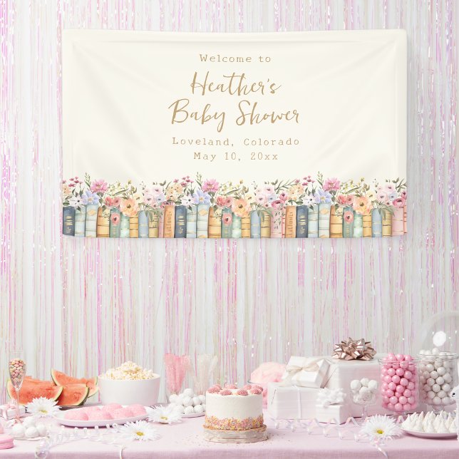 Lona Dulces para la Fiesta de Bebé de A New Chapter Boo (A New Chapter Books Baby Shower Banner by Painted Paperie
)