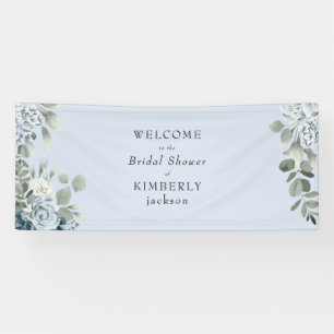 Lona Duste Blue Floral Bridal Shower Bienvenida
