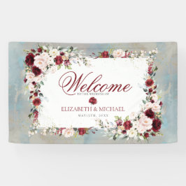 Lona Dusty Blue Burgundy Rubor Floral Elegant Wedding