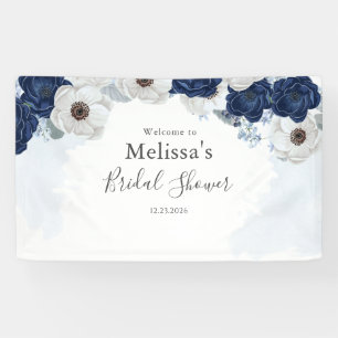 Lona Dusty Blue Navy Floral Bridal Shower