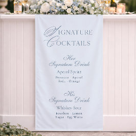 Lona Dusty Blue Signature Cocktails Wedding Bar Menu