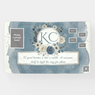 Lona Dusty Blue Teacher Appreciation Photo Banner