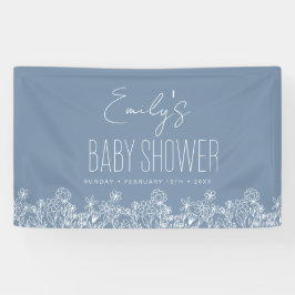 Lona Dusty Blue Wildflower Boho Baby Shower
