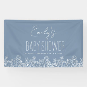 Lona Dusty Blue Wildflower Boho Baby Shower
