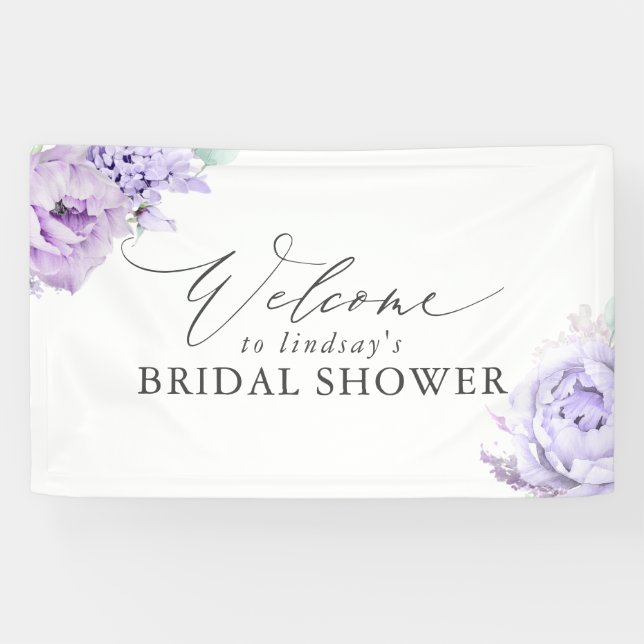 Lona Dusty Purple Floral Bridal / Bienvenida Baby Showe (Horizontal)