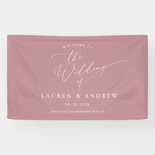 Lona Dusty Rosa Rubor Rosa, bienvenida a nuestro Boda