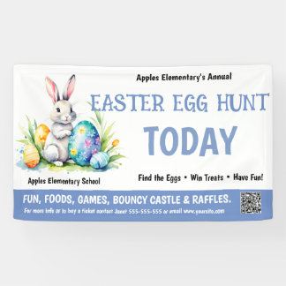 Lona EASTER EGG HUNT PTO PTA Church Banner