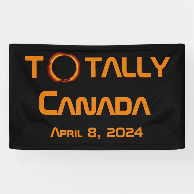 Lona Eclipse solar total de Canadá 2024 (Horizontal)
