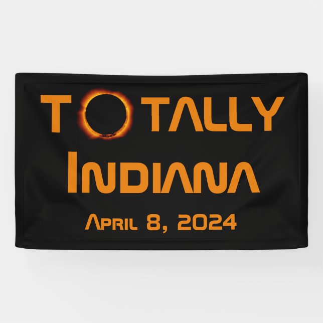 Lona Eclipse solar total de Indiana 2024 (Horizontal)