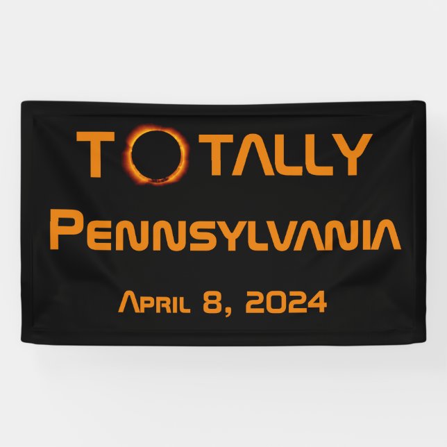 Lona Eclipse solar total de Pennsylvania 2024 (Horizontal)