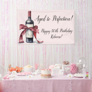 Lona Edad a Perfección Personalizable Vino Cumpleaños