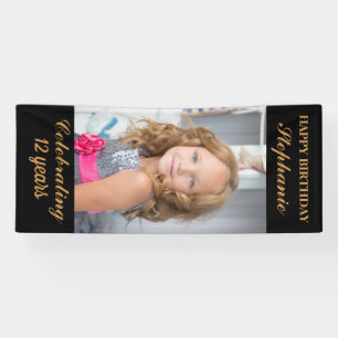 Lona Edad de foto de cumpleaños feliz personalizada