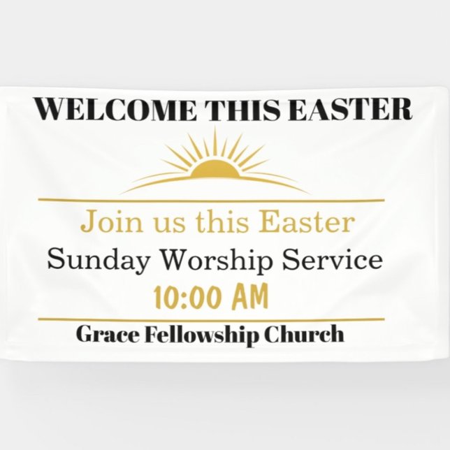 Lona Editable Easter Church Welcome Banner (Subido por el creador)