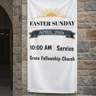 Lona Editable Easter Sunday Church Banner