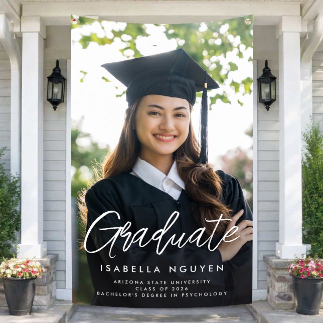 Lona Editable Graduation Sign, Add Your Photo Banner (Subido por el creador)