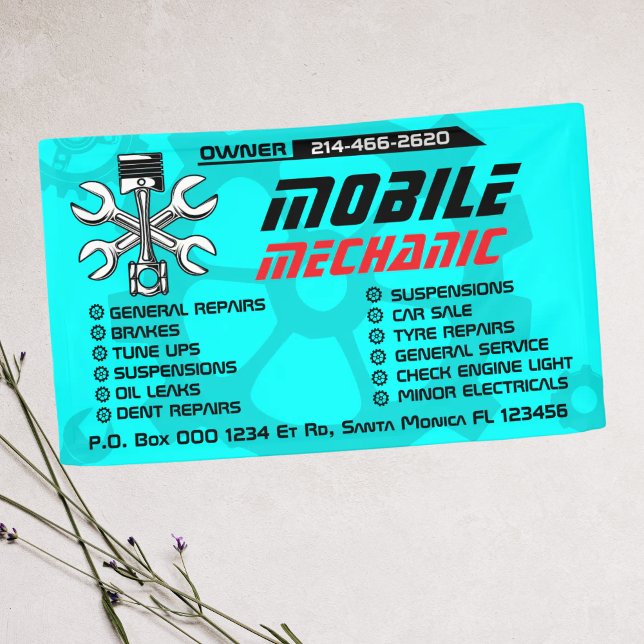 Lona Editable Mobile Mechanic Auto Repair Custom (Subido por el creador)